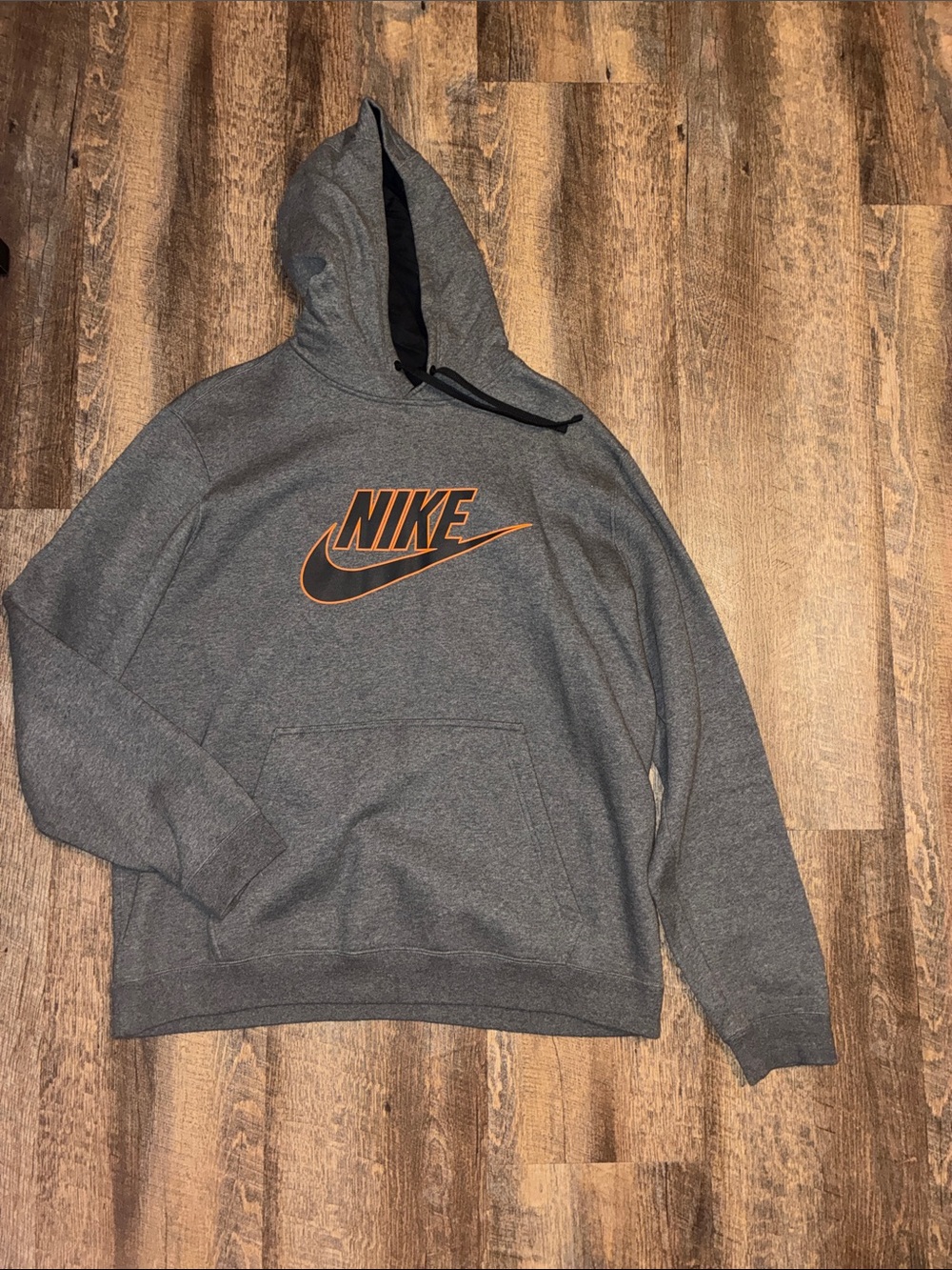 Nike Gray Hoodie with Orange Logo